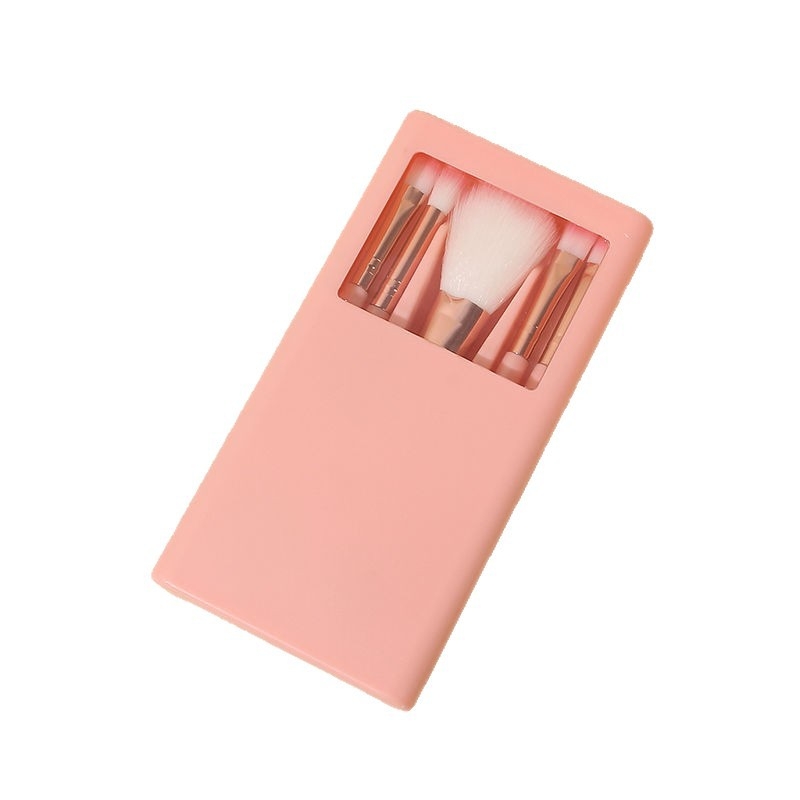 Boran 5-dijelni set četkica za šminku — najlon vlakna, plastične drške, u kutiji, prenosno, ukupna duljina 13,5 cm