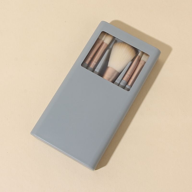 Boran 5-dijelni set četkica za šminku — najlon vlakna, plastične drške, u kutiji, prenosno, ukupna duljina 13,5 cm