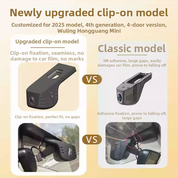 Κάμερα οδήγησης για Wuling Hongguang Mini EV - Εγκατάσταση στο παρμπρίζ, Διπλή καταγραφή εμπρός/πίσω, 4K νυχτερινή όραση, 170° ευρυγώνιος φακός, WIFI και TF κάρτα