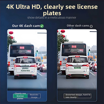 Auto DVR 4K prednjo i stražnje dvostruko zapis, bežični, noćno snimanje, 170° širokokutni, montaža prilagođena vozilu, bez zaslona