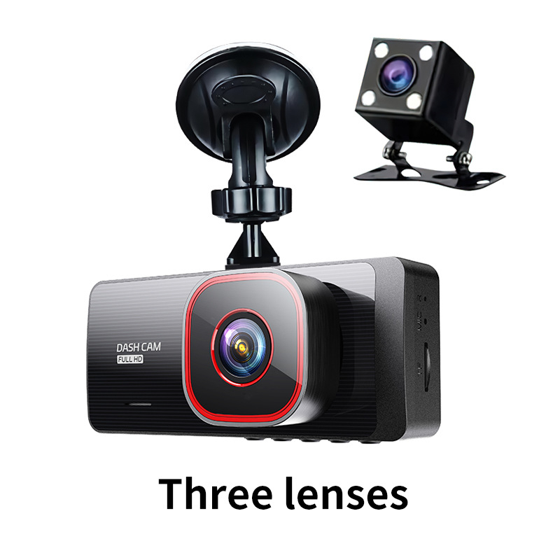 1080p trokanalni dash cam s dvostrukim lećama i slikom za parkiranje unatrag