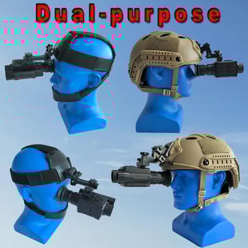 Infracrveni noćni vizir za kacigu i traku za glavu, dvostruka upotreba, 1–5× povećanje, 12 mm objektiv, domet 0–200 m, napajanje 3,7 V