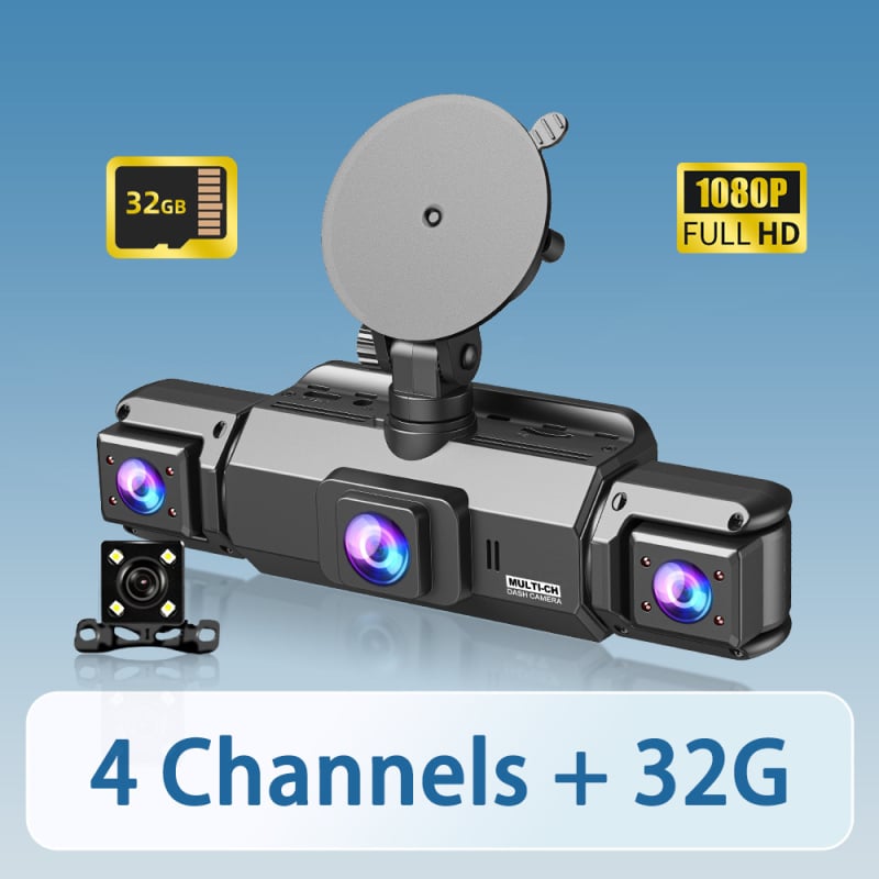 DVR αυτοκινήτου με νυχτερινή όραση, 1080p, 170° ευρυγώνιο, Εγγραφή μπροστά και πίσω, Wi‑Fi, Κυκλική εγγραφή