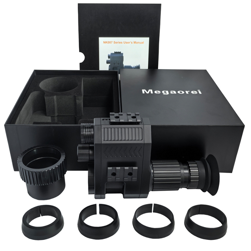 Telescop pentru vedere nocturnă infraroșu, mărire 1–4×, obiectiv 12/16 mm, distanță de vizibilitate 100–400 m, tensiune de funcționare 3.7V, greutate 0.295 kg