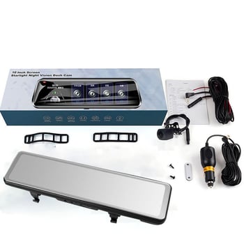 Camera de bord pentru mașină cu dublă cameră frontală și spate, 1440p HD, unghi de 170°, viziune nocturnă, suport TF card