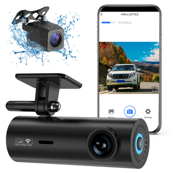 Maskirani dvostruki auto DVR s prednjom i stražnjom kamerom: 4K snimanje, 160° kut gledanja, 2160p, petlja snimanja, nadzor parkiranja