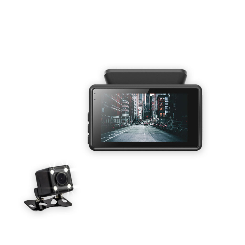 F7 Cameră auto duală față-spate - 1080p viziune de noapte, unghi 170°, ecran LCD 3,0 inch