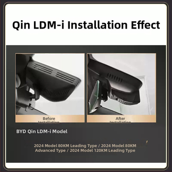BYD Qin L dedikirana dash cam, 4K bežično, dvostruka kamera, 170°, montaža na prednje staklo, Wi‑Fi
