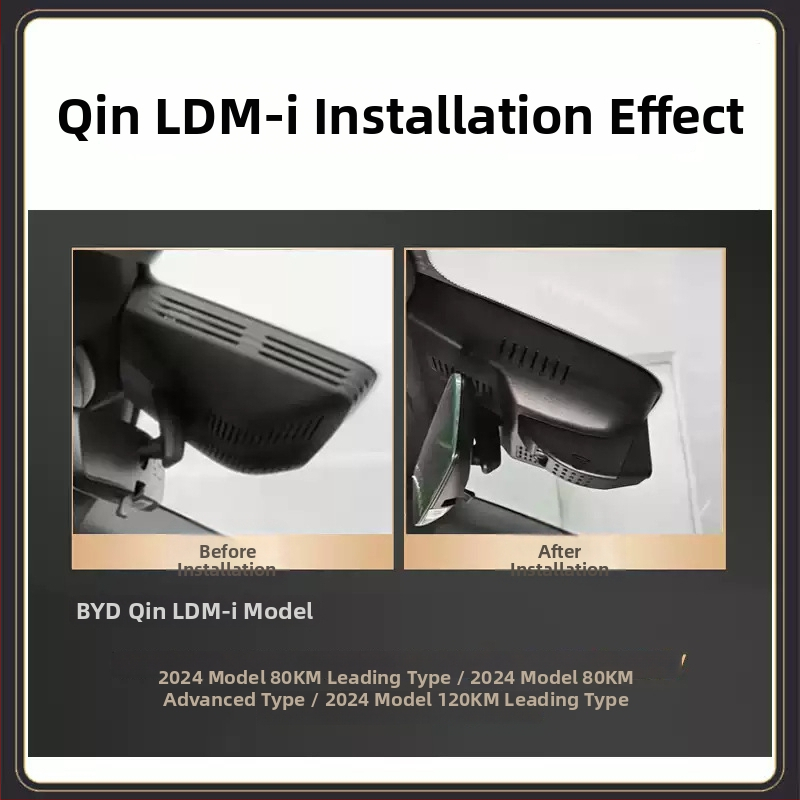 BYD Qin L dedikirana dash cam, 4K bežično, dvostruka kamera, 170°, montaža na prednje staklo, Wi‑Fi