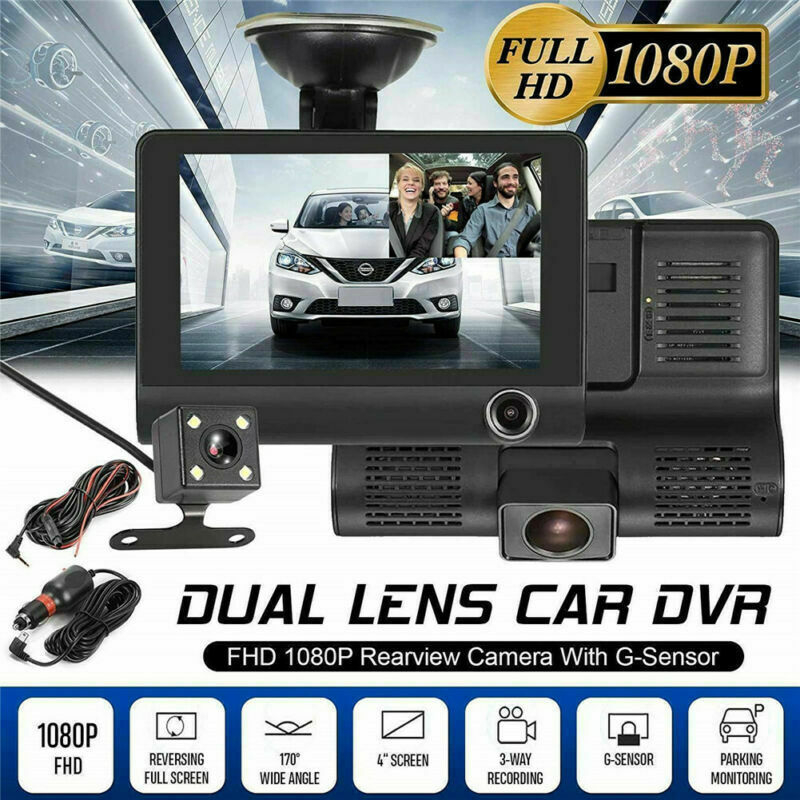 4-inčna trokamerna automobilna dash kamera (1080p, noćni vid, 170° kut, nadzor parkiranja)