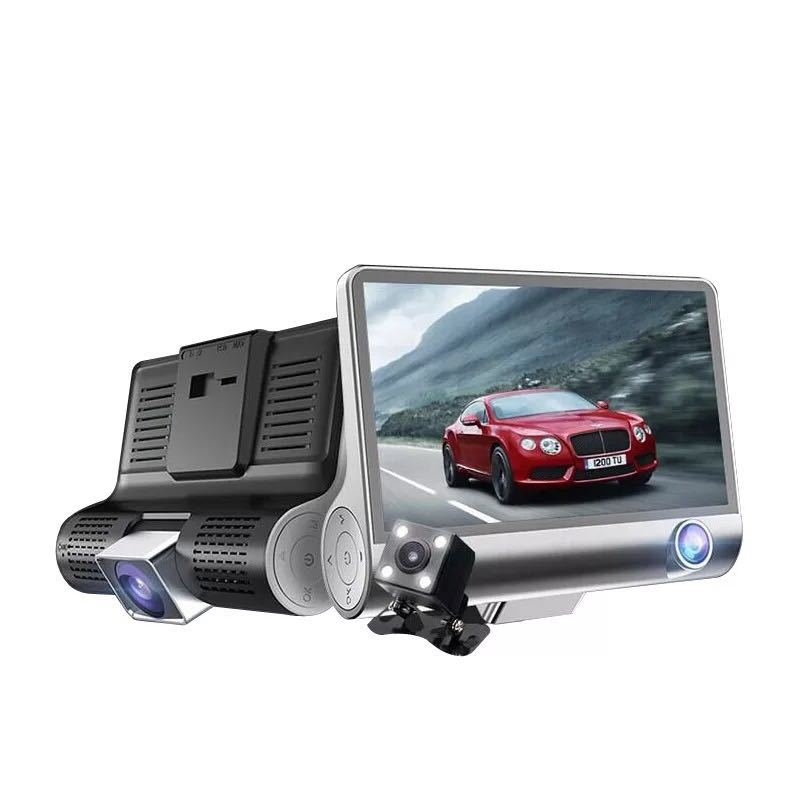4-inčna trokamerna automobilna dash kamera (1080p, noćni vid, 170° kut, nadzor parkiranja)
