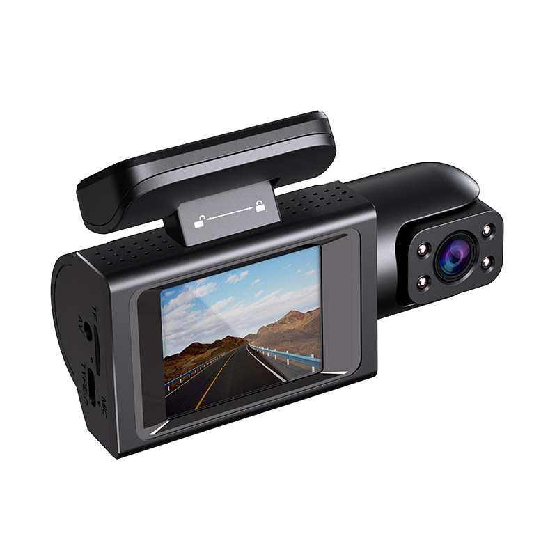 Automobilska dash cam 1080p s Type-C sučeljem, magnetskim držačem i trokanalnim snimanjem.