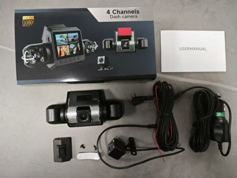 Κάμερα αυτοκινήτου τεσσάρων φακών - 1080P υπέρυθρη νυχτερινή όραση, Wi‑Fi, 140° ευρυγώνιο