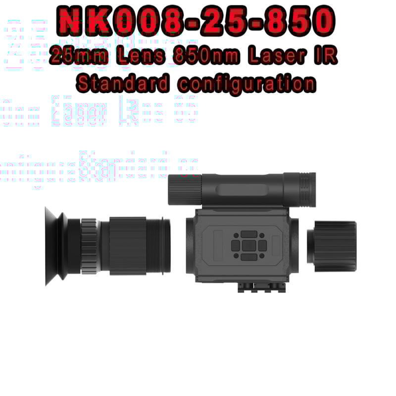 Telescope infraroșu pentru vedere nocturnă NK008 - până la 20x mărire, rază 0-400 m, tensiune 3,7 V, greutate 0,35 kg, HD pentru iluminare redusă