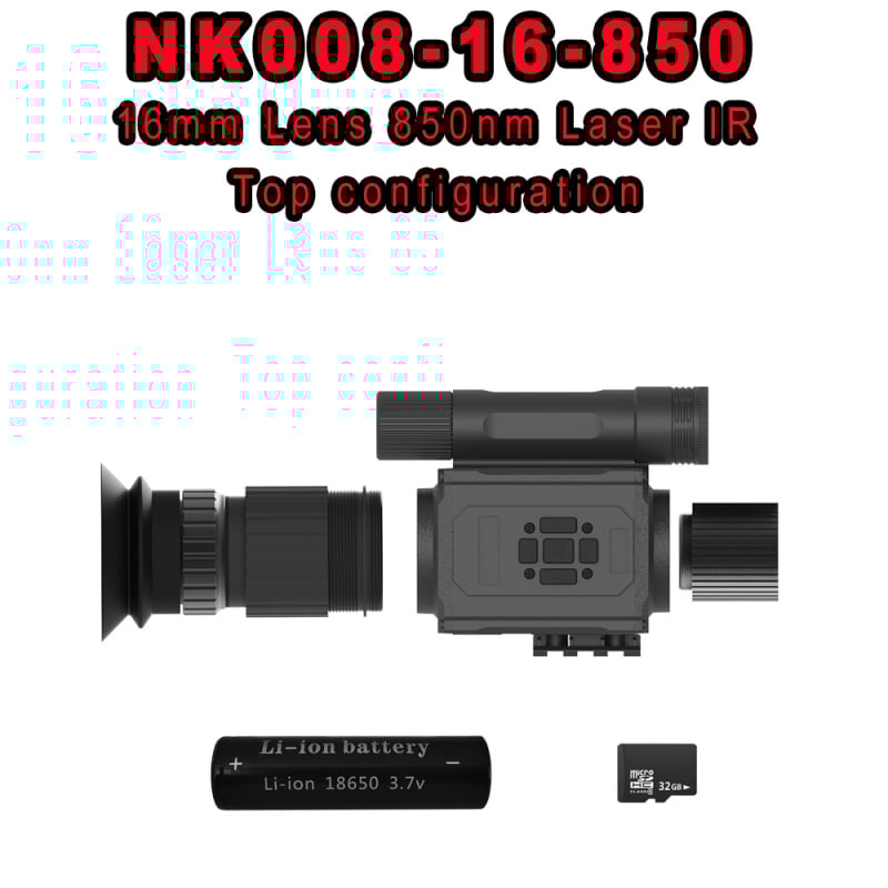 Telescope infraroșu pentru vedere nocturnă NK008 - până la 20x mărire, rază 0-400 m, tensiune 3,7 V, greutate 0,35 kg, HD pentru iluminare redusă