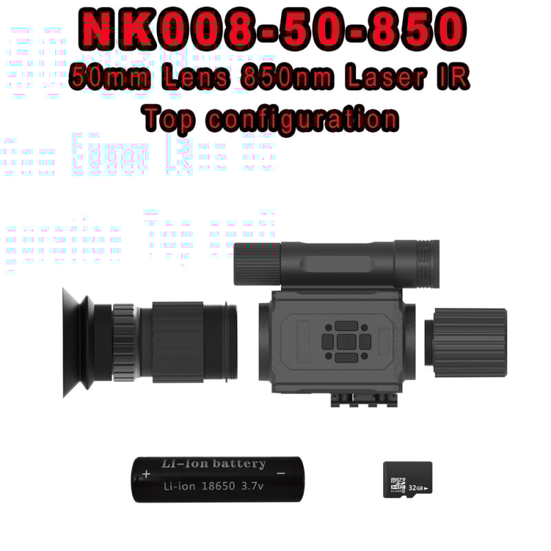 Telescope infraroșu pentru vedere nocturnă NK008 - până la 20x mărire, rază 0-400 m, tensiune 3,7 V, greutate 0,35 kg, HD pentru iluminare redusă