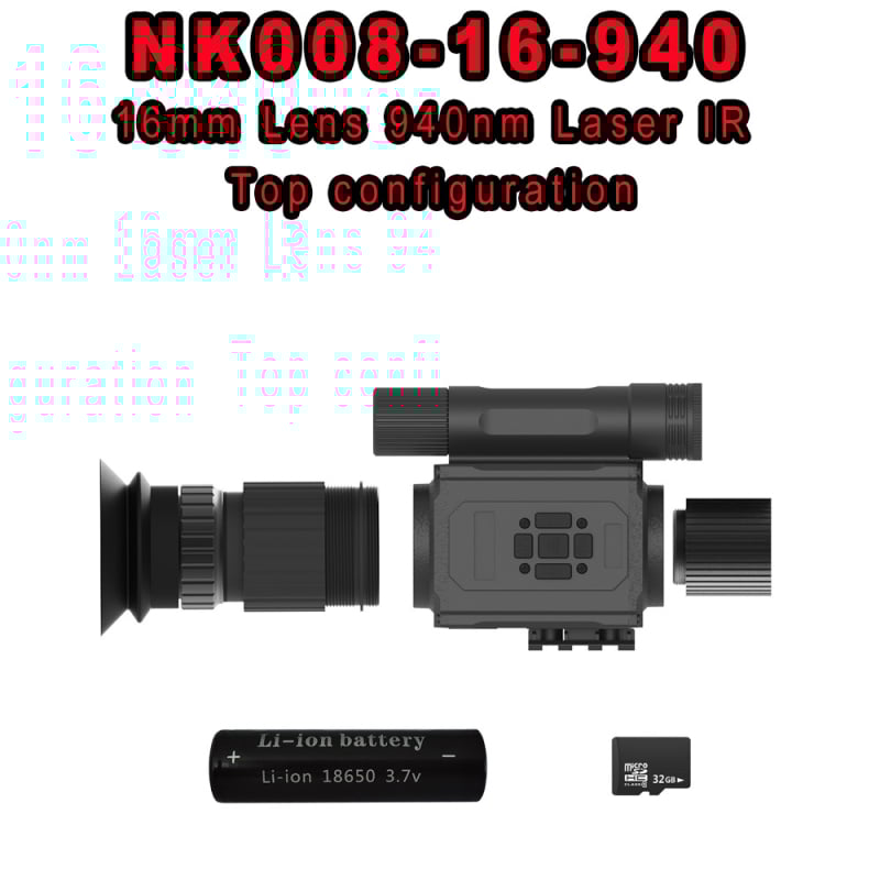 Telescope infraroșu pentru vedere nocturnă NK008 - până la 20x mărire, rază 0-400 m, tensiune 3,7 V, greutate 0,35 kg, HD pentru iluminare redusă