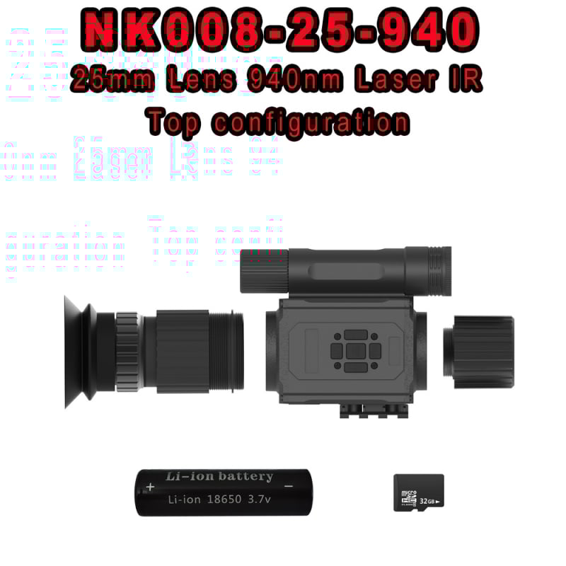 Telescope infraroșu pentru vedere nocturnă NK008 - până la 20x mărire, rază 0-400 m, tensiune 3,7 V, greutate 0,35 kg, HD pentru iluminare redusă