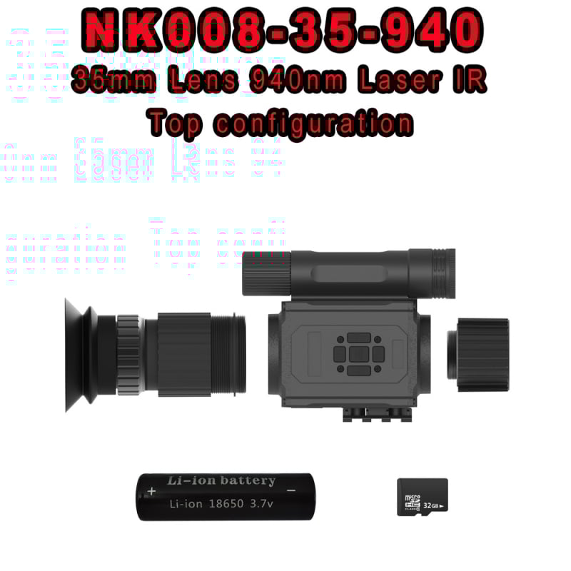 Telescope infraroșu pentru vedere nocturnă NK008 - până la 20x mărire, rază 0-400 m, tensiune 3,7 V, greutate 0,35 kg, HD pentru iluminare redusă