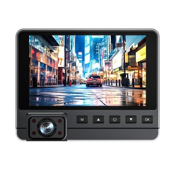 HD dash kamera s tri leće i noćnim vidom, skriveni 1080P zapis, 4,0 inčni zaslon