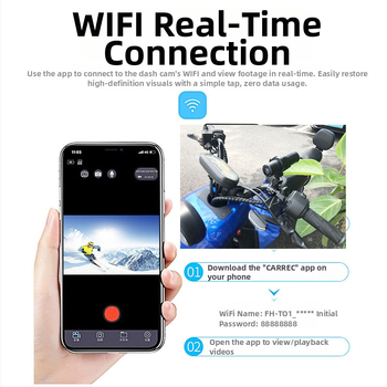 Kamera na prilbu pre motocykel a horský bicykel s IP65, Wi‑Fi, 1080p video, 140° širokouhlý uhol, podpora TF karty