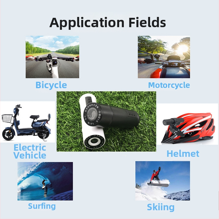 Kamera na prilbu pre motocykel a horský bicykel s IP65, Wi‑Fi, 1080p video, 140° širokouhlý uhol, podpora TF karty