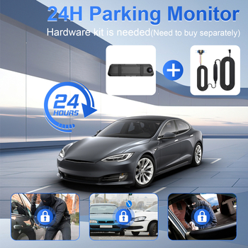 4K автомобилен видеорегистратор с 9,66-инчов сензорен дисплей, три обектива за преден и заден запис, Wi‑Fi, 170° широк ъгъл