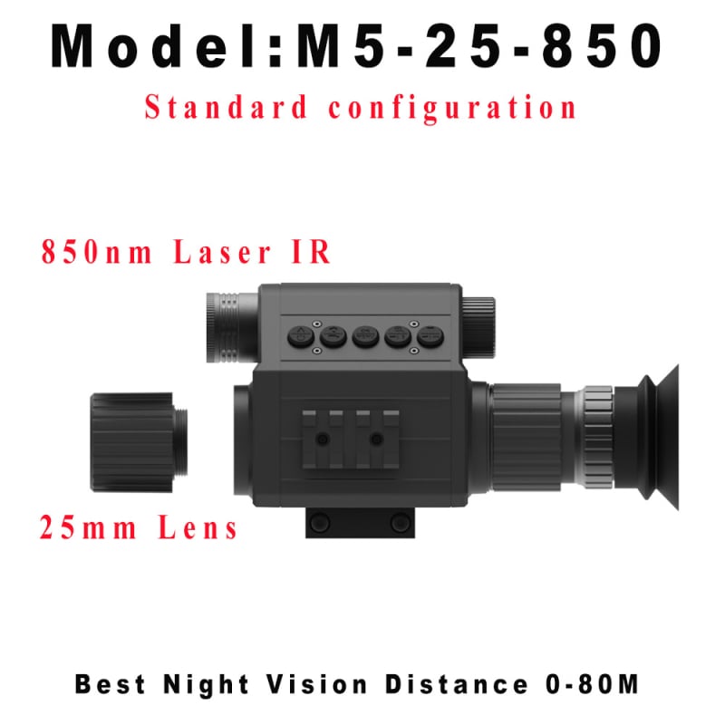 Megaorei M5 infracrveni teleskop za noćno promatranje s 4–16× uvećanjem, objektiv 16/25/35/55 mm, domet 200–400 m, težina 0,4 kg.