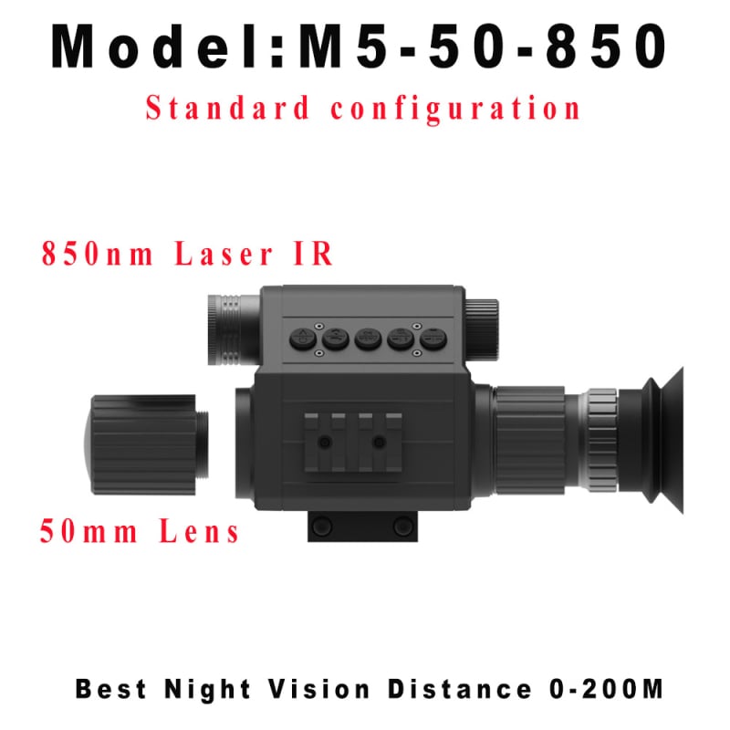 Megaorei M5 infracrveni teleskop za noćno promatranje s 4–16× uvećanjem, objektiv 16/25/35/55 mm, domet 200–400 m, težina 0,4 kg.
