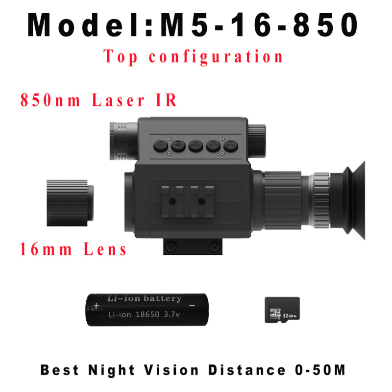 Megaorei M5 infracrveni teleskop za noćno promatranje s 4–16× uvećanjem, objektiv 16/25/35/55 mm, domet 200–400 m, težina 0,4 kg.