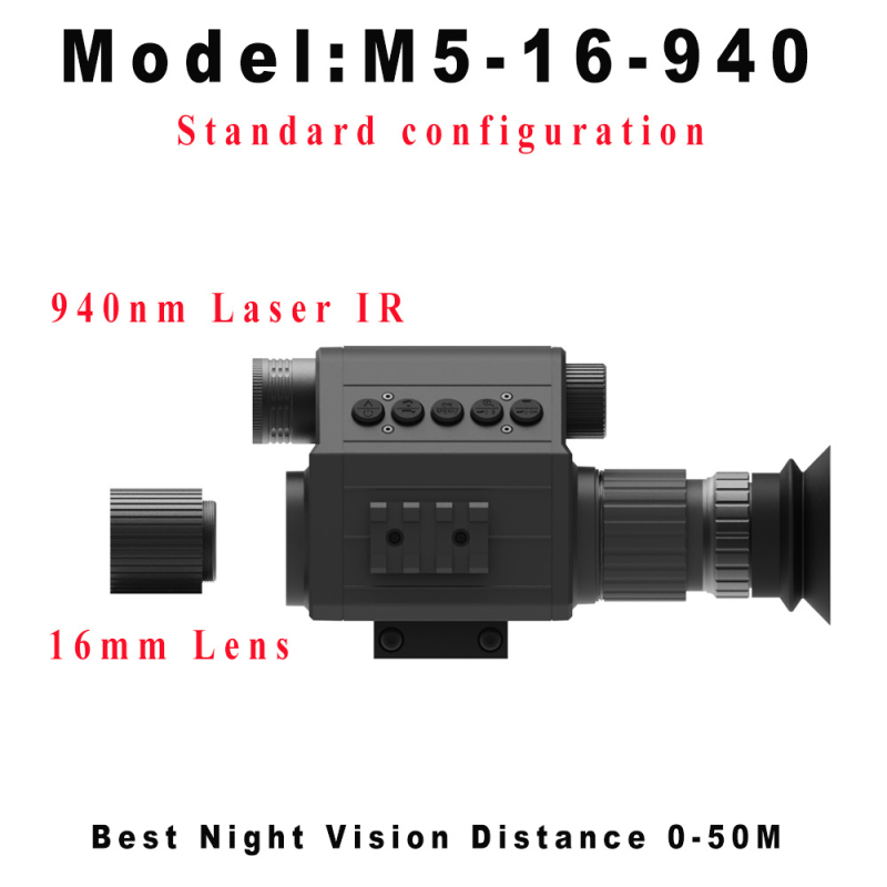 Megaorei M5 infracrveni teleskop za noćno promatranje s 4–16× uvećanjem, objektiv 16/25/35/55 mm, domet 200–400 m, težina 0,4 kg.