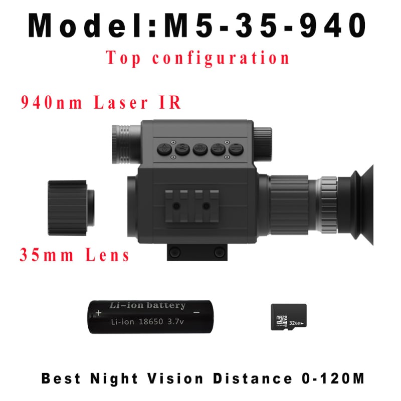 Megaorei M5 infracrveni teleskop za noćno promatranje s 4–16× uvećanjem, objektiv 16/25/35/55 mm, domet 200–400 m, težina 0,4 kg.