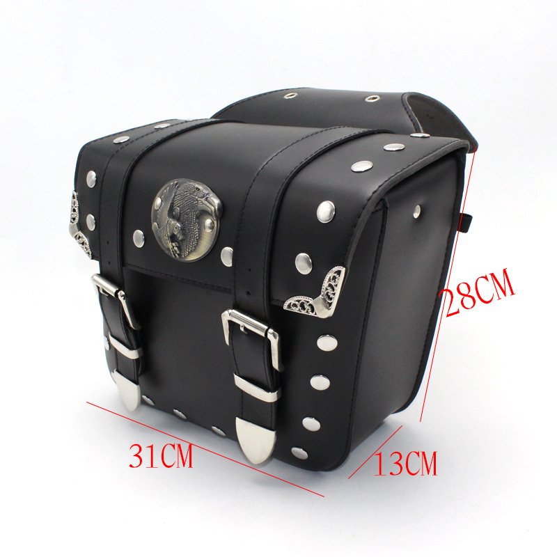 Τσάντα για μοτοσικλέτα — PU δέρμα, Knight Pack στυλ, Σειρά Fire