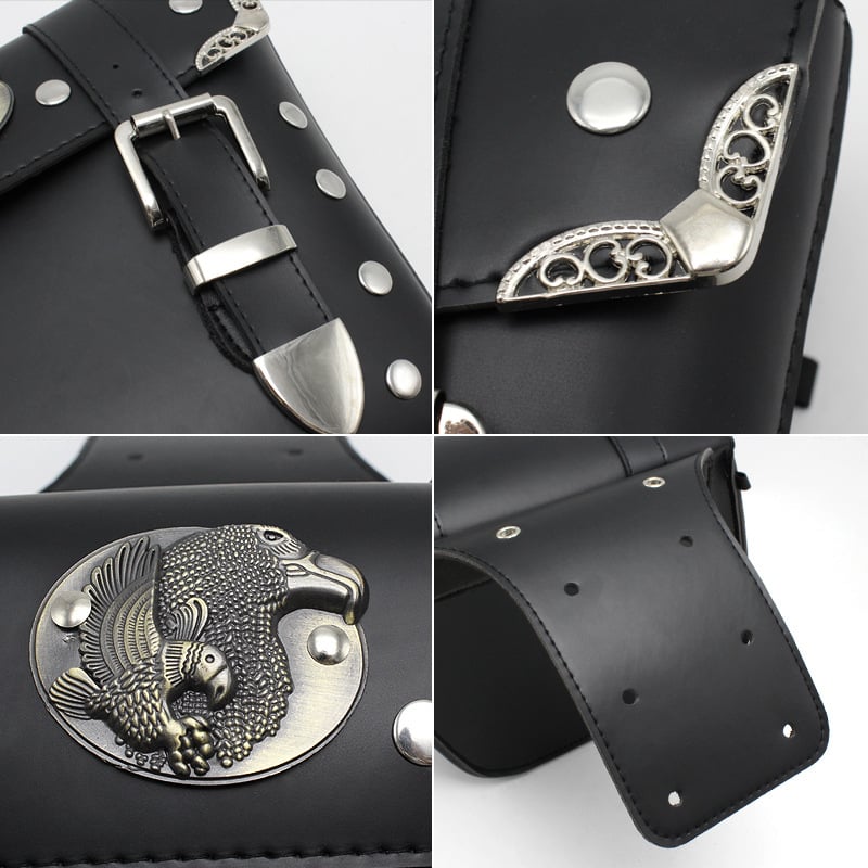 Τσάντα για μοτοσικλέτα — PU δέρμα, Knight Pack στυλ, Σειρά Fire