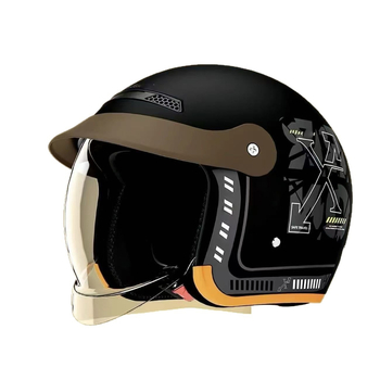 RYR Ημι-κράνος για ενήλικες – ABS+PC, Χειμερινό κράνος μοτοσικλέτας για off-road με πιστοποίηση 3C