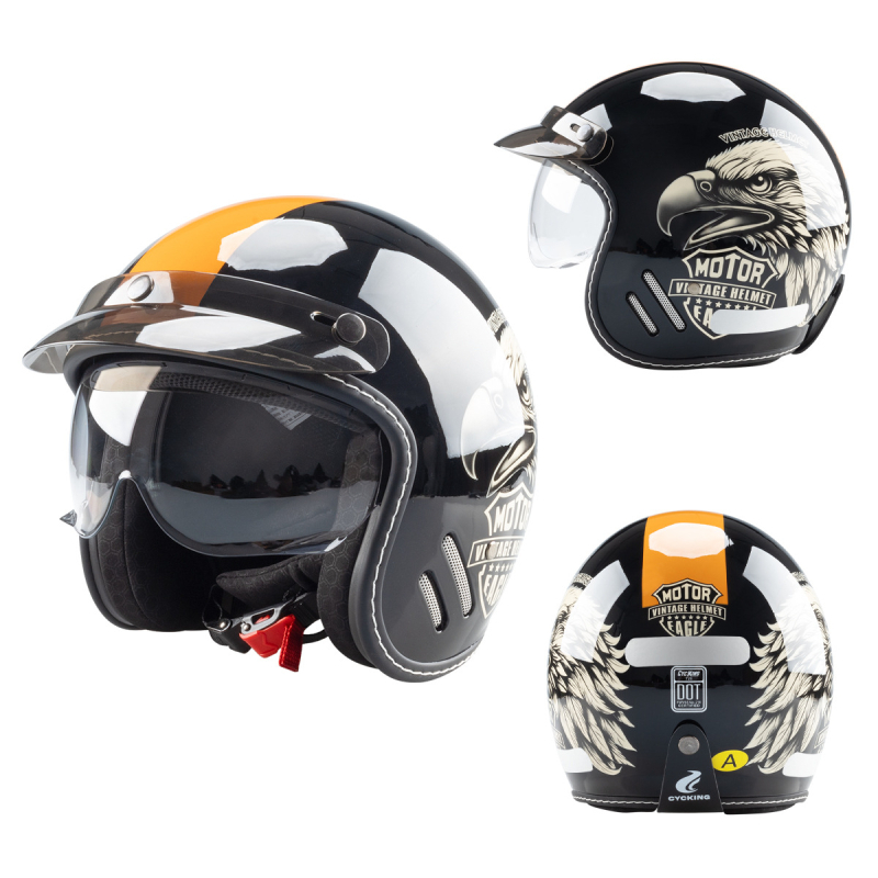 Evo 3/4 sisak motorkerékpárhoz - ABS, egész szezonos, megfelelő motorkerékpárok és elektromos robogók számára, 3C tanúsított (kód: 2025091105021949)