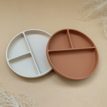 Vaikų maitinimo lėkštė iš maisto kokybės silikono, 2 komplektai, tinkama vaikams nuo 3 mėnesių, minimalistinis stilius