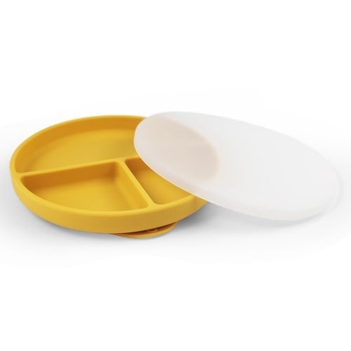 Vaikų maitinimo lėkštė iš maisto kokybės silikono, 2 komplektai, tinkama vaikams nuo 3 mėnesių, minimalistinis stilius