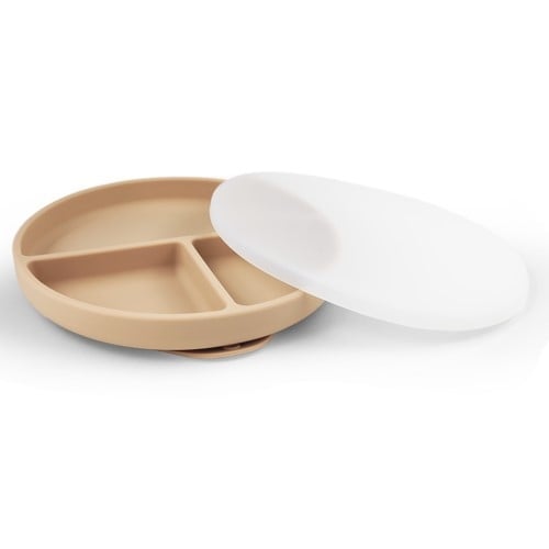 Vaikų maitinimo lėkštė iš maisto kokybės silikono, 2 komplektai, tinkama vaikams nuo 3 mėnesių, minimalistinis stilius