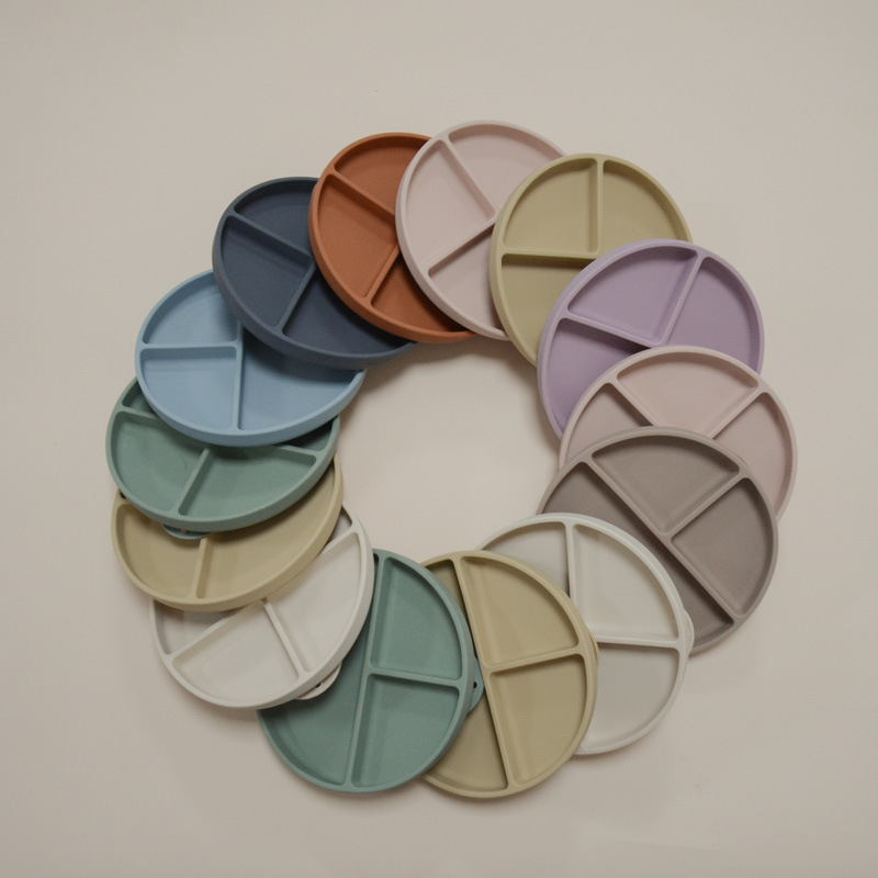 Vaikų maitinimo lėkštė iš maisto kokybės silikono, 2 komplektai, tinkama vaikams nuo 3 mėnesių, minimalistinis stilius