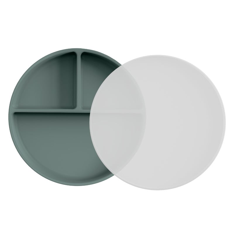 Vaikų maitinimo lėkštė iš maisto kokybės silikono, 2 komplektai, tinkama vaikams nuo 3 mėnesių, minimalistinis stilius