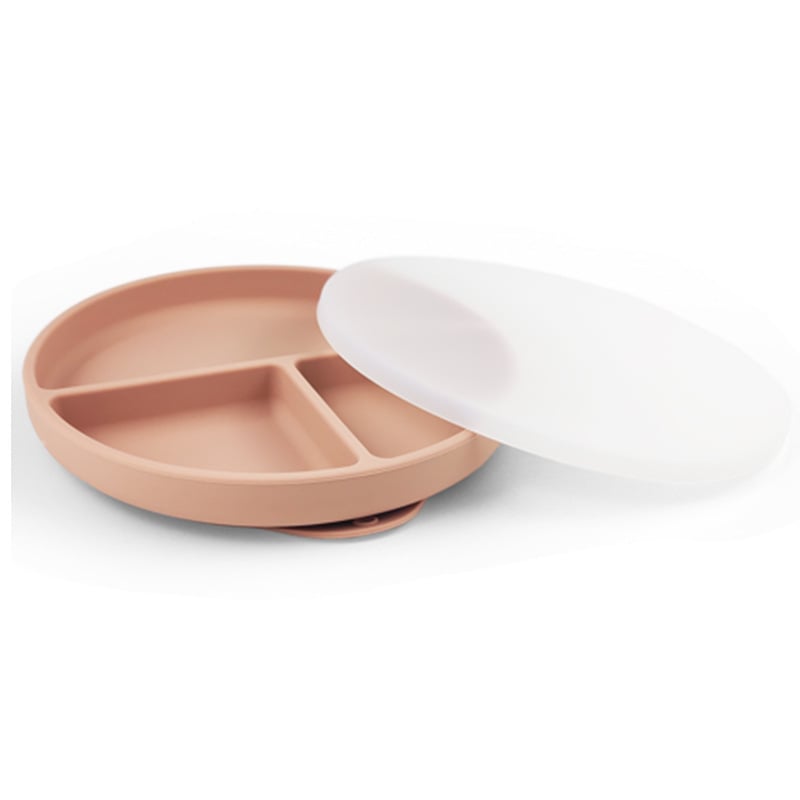 Vaikų maitinimo lėkštė iš maisto kokybės silikono, 2 komplektai, tinkama vaikams nuo 3 mėnesių, minimalistinis stilius