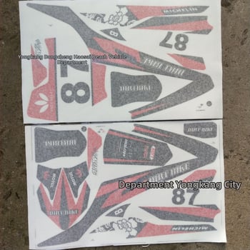Dekorativne naljepnice za off-road motocikl — mini cross, broj 87, komplet naljepnica za cijeli vozilo