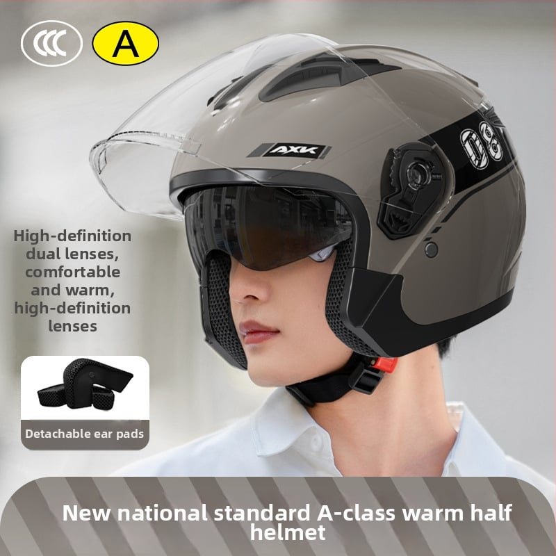 Kaciga za električni motocikl AXK, ABS, 3/4 stil, GB811-2022A, za odrasle