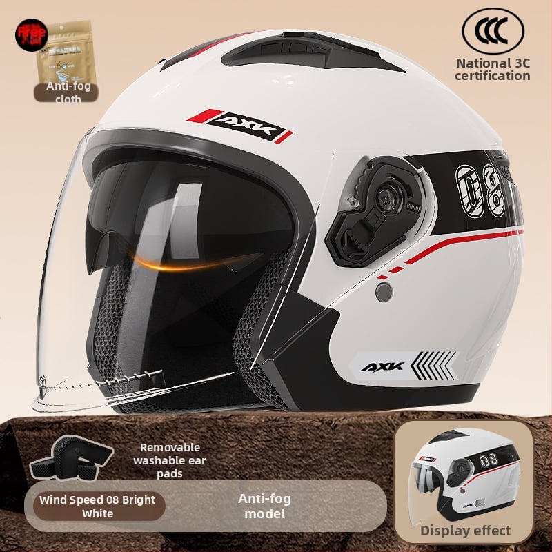 Kaciga za električni motocikl AXK, ABS, 3/4 stil, GB811-2022A, za odrasle