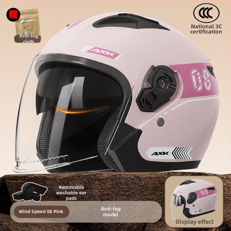 Kaciga za električni motocikl AXK, ABS, 3/4 stil, GB811-2022A, za odrasle