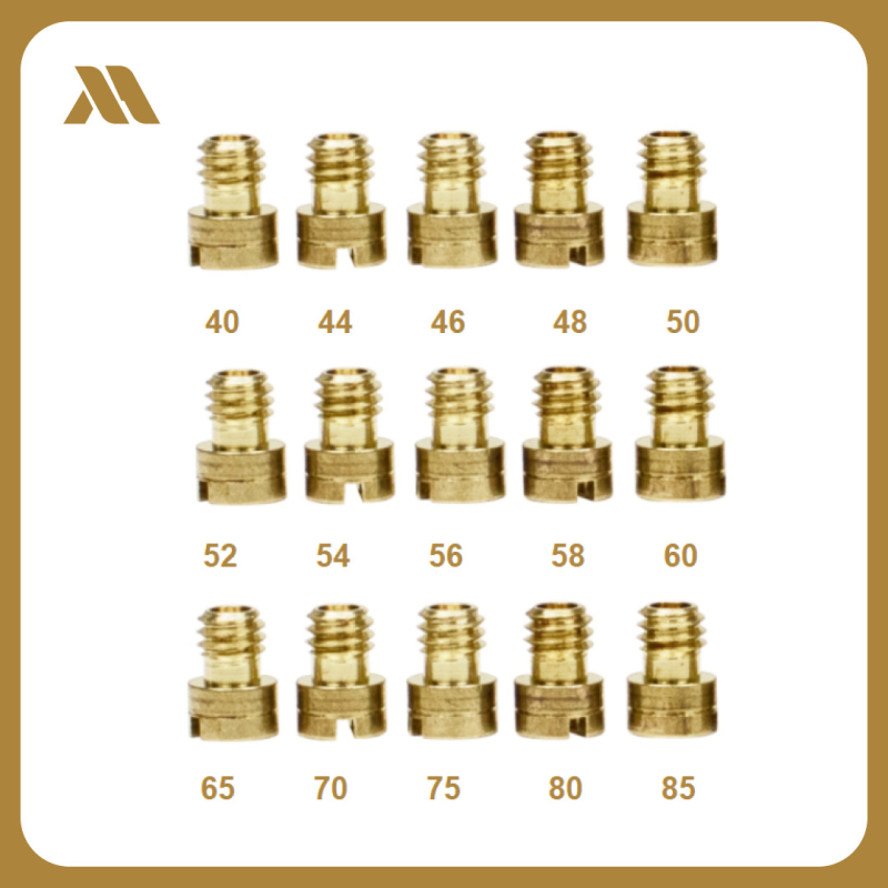 Set M4 glavnih i pomoćnih mjernih otvora za GY6 karburator (139QMA) – 15 komada