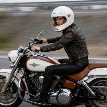 DOT-certificirana retro kaciga s punim licem za motocikle, s velurom u unutrašnjosti