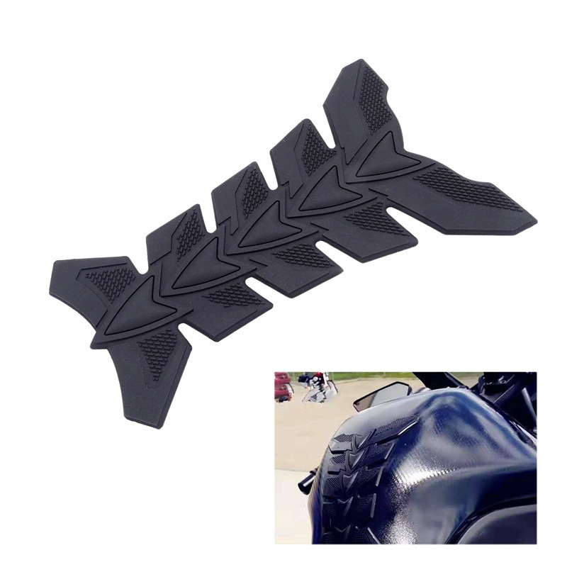 Naljepnica za motocikl s ribljom kostom - 3D gumeni dekorativni decal, univerzalna ugradnja, dekorativna zaštita, prilagodljiva obrada