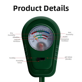 Pôdný trojfunkčný tester úrodnosti: pH, vlhkosť a úrodnosť